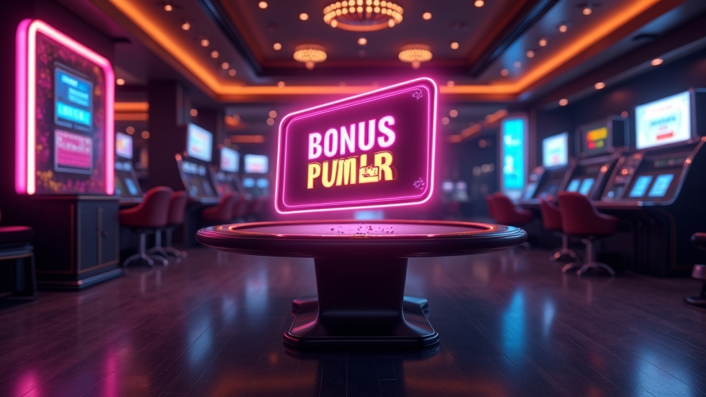 Painel de bónus num casino com código promocional em destaque