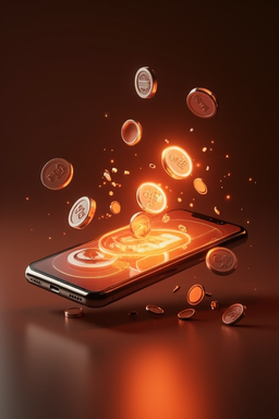 Smartphone com app de cassino