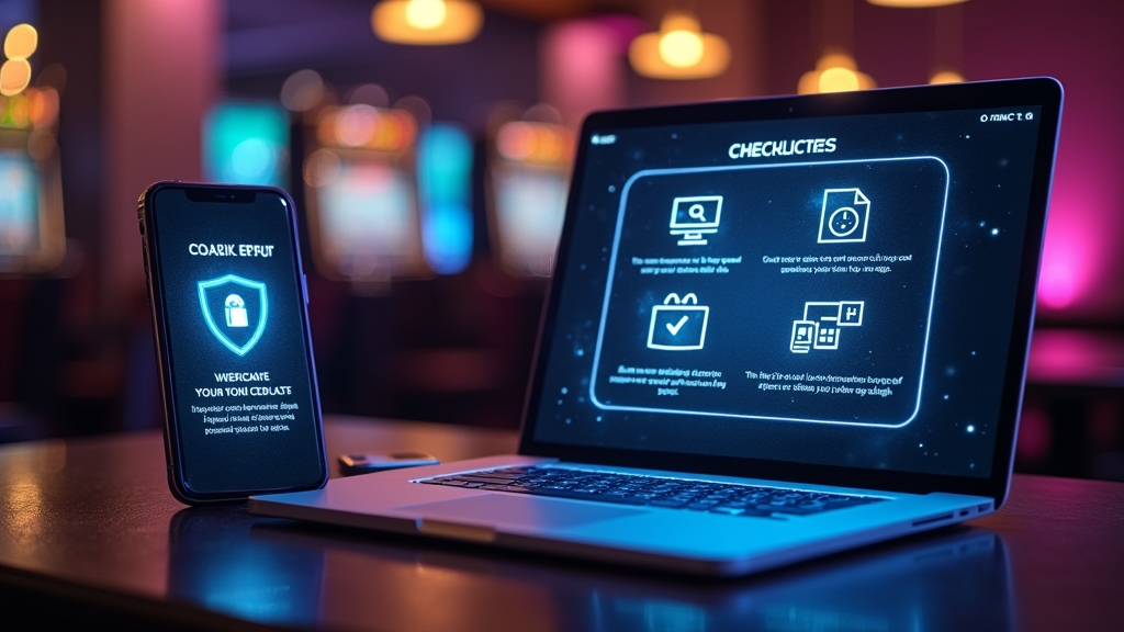 Checklist de verificação antes do registo num ambiente de casino